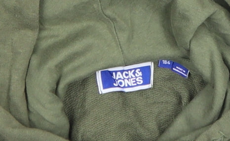 Boys UK Size 164 JACK & JONES Green Pullover Hoodie