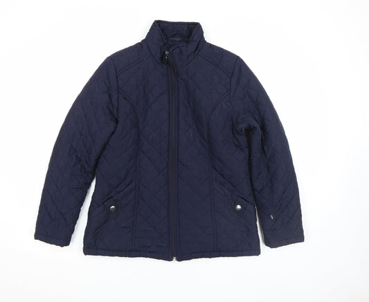 Womens UK Size 12 DASH Blue Quilted Coat