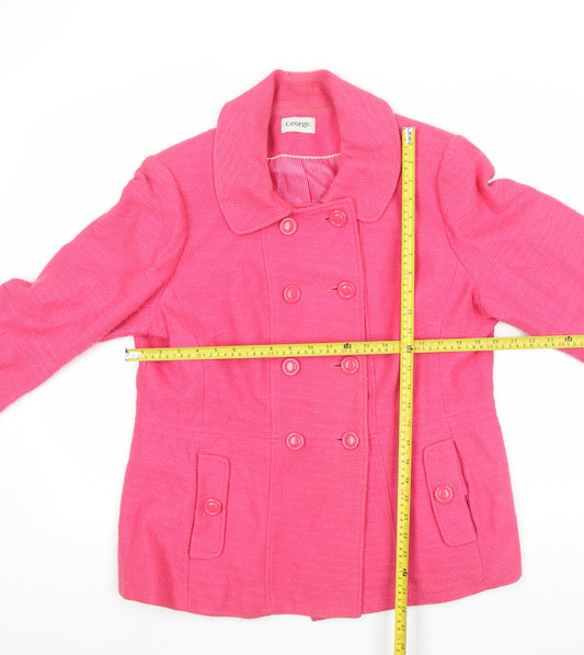 Womens UK Size 12 George Pink Pea Coat