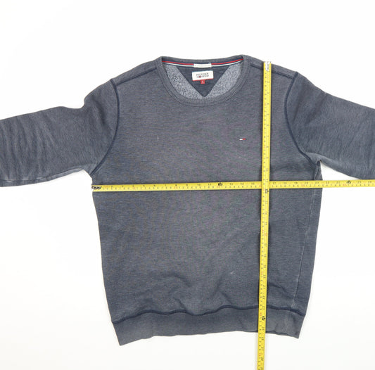 Mens UK Size L Hilfiger Denim Blue Pullover Sweatshirt