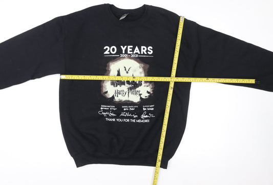 Womens UK Size M Gildan Black Pullover Sweatshirt