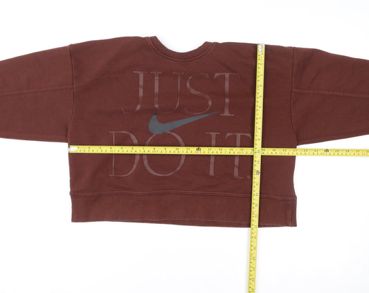 Womens UK Size S Nike Brown Pullover Sweatshirt