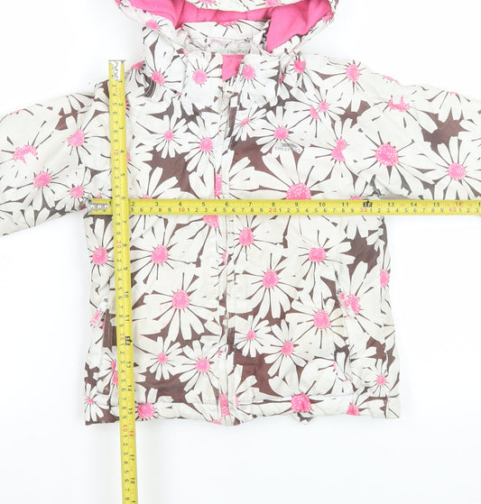 Trespass Girls Multicoloured Floral Hooded Waterproof Puffer Jacket 2-3 Years
