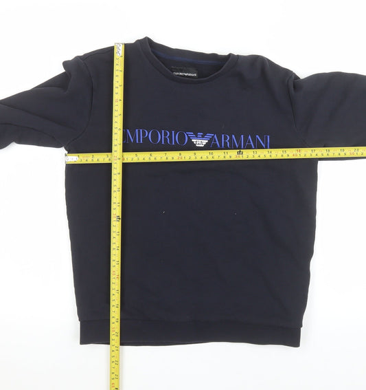 Emporio Armani Boys Black Logo Crew Neck Sweatshirt 14 Years