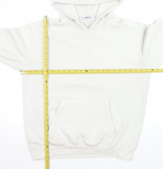 Womens UK Size 16 Zara White Pullover Hoodie
