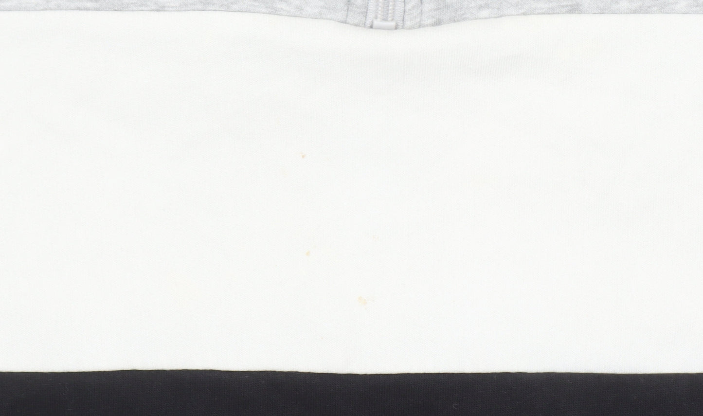 Additional view of H&M boys’ grey white black colourblock 1/4 zip sweatshirt 14y