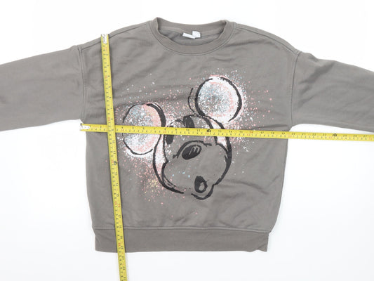 Womens UK Size 2XS Disney Grey Pullover Sweatshirt