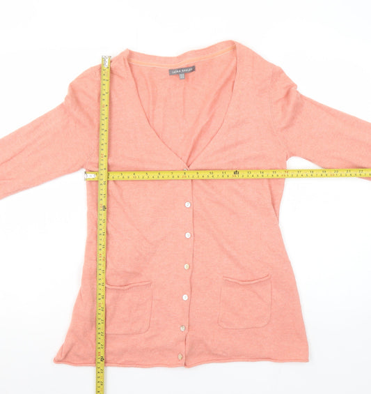 Womens UK Size 12 Laura Ashley Pink Cardigan Jumper