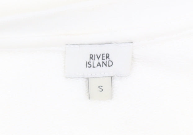 Womens UK Size S River Island Ivory Pullover Sweatshirt