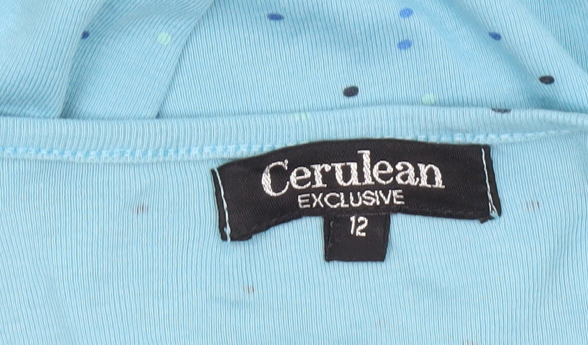 Womens UK Size 12 Cerulean Blue Basic T-Shirt