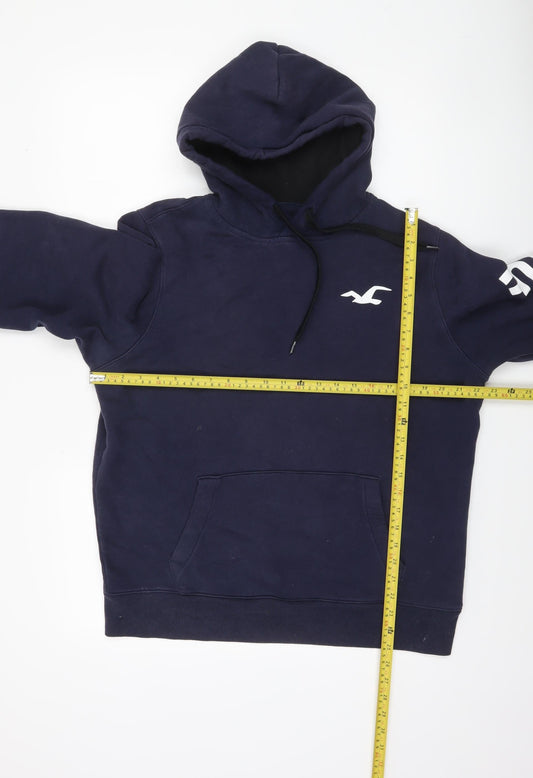 Mens UK Size L Hollister Blue Pullover Hoodie