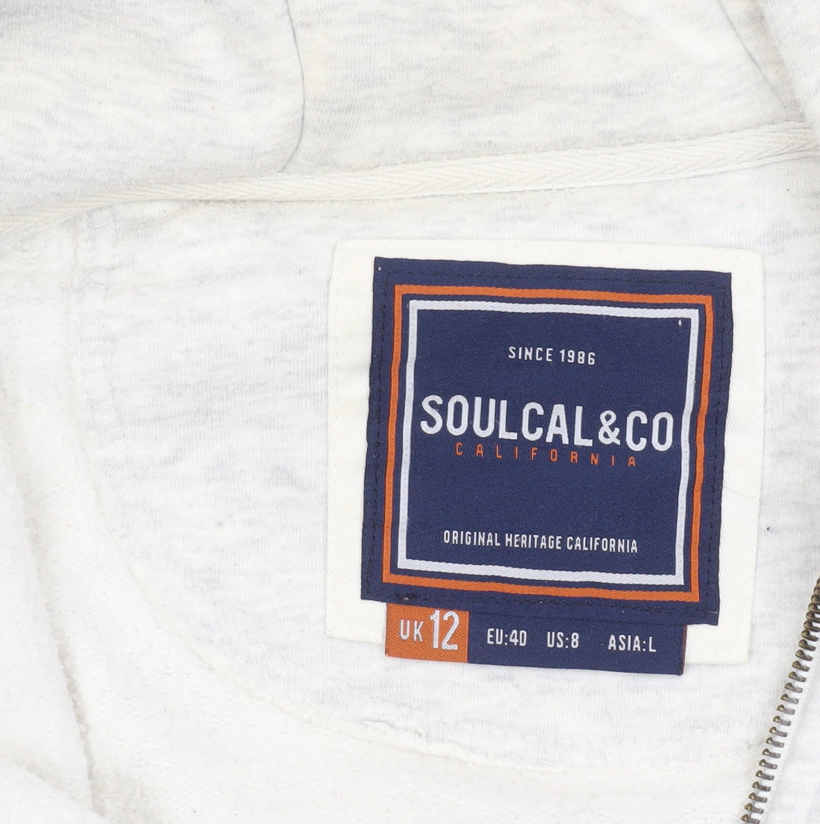 Womens UK Size 12 SoulCal & Co Grey Full Zip Hoodie