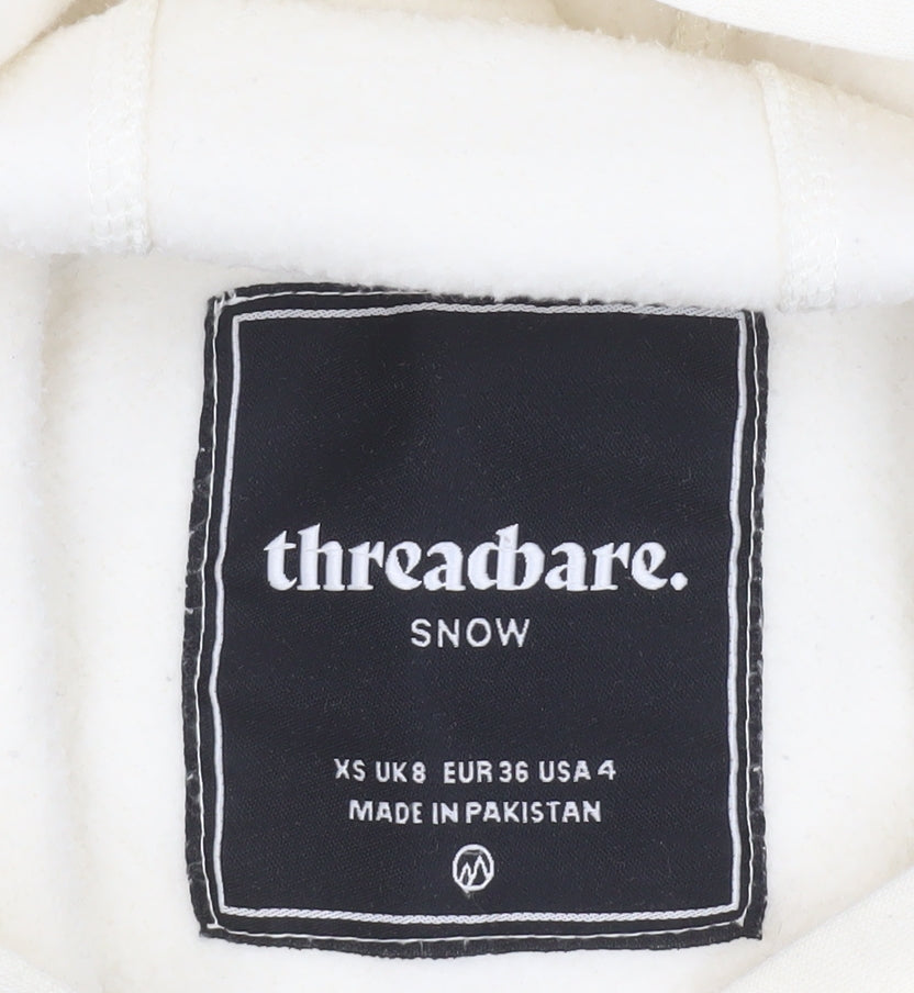 Womens UK Size 8 Threadbare Ivory Pullover Hoodie