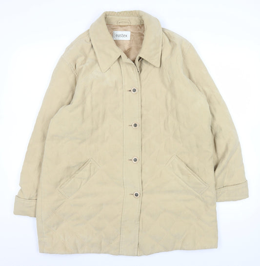 Additional front view of Eastex Beige Quilted Coat unisex adults, size 38, mid-length polyester