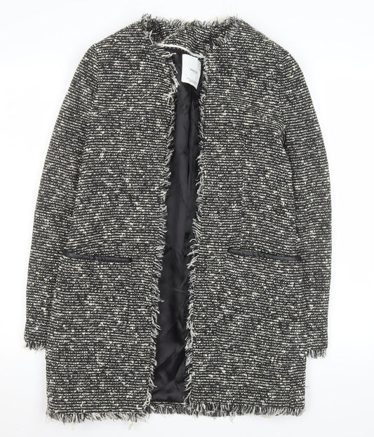 Womens UK Size XS Mango Black Overcoat