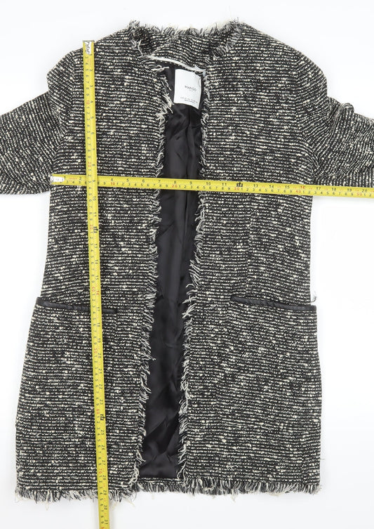 Womens UK Size XS Mango Black Overcoat