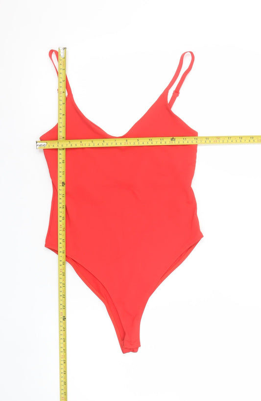Womens UK Size 12 Zara One-Piece Red Bodysuit