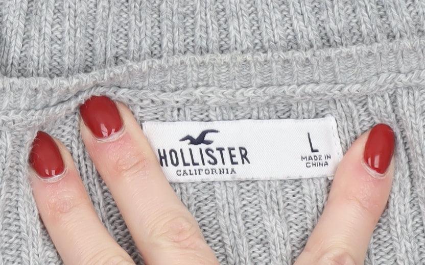 Womens UK Size L Hollister Grey Cardigan Jumper