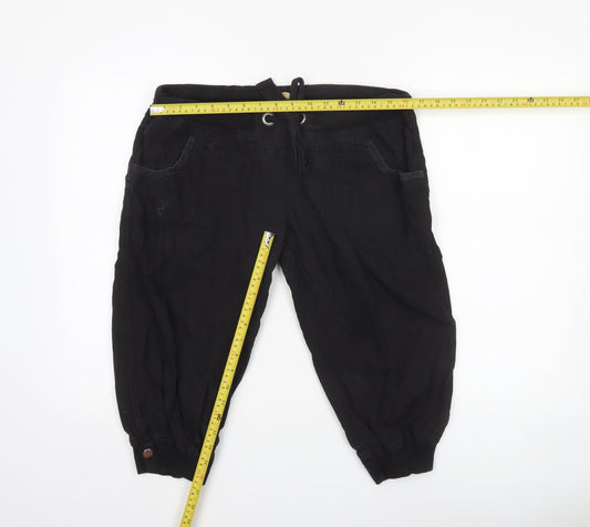Womens UK Size 12 Denim Co Regular Fit Jogger Black Trousers