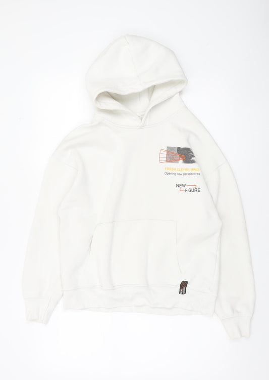 Boys UK Size 13-14 Years Zara White Pullover Hoodie