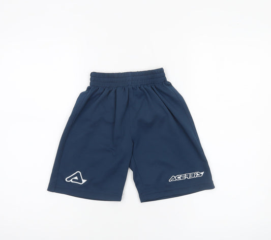 Additional front view of Acerbis boys’ blue athletic shorts 4xs polyester sportswear