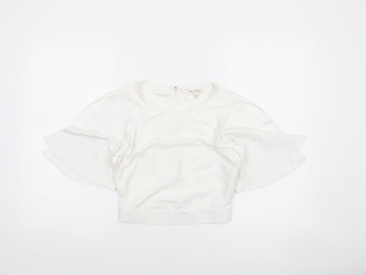 Womens UK Size 6 Miss Selfridge White Cropped Blouse
