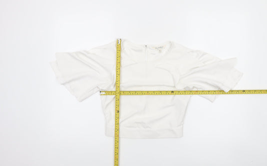 Womens UK Size 6 Miss Selfridge White Cropped Blouse