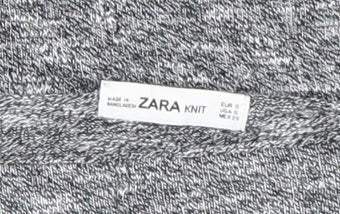 Womens UK Size S Zara Grey Basic Blouse