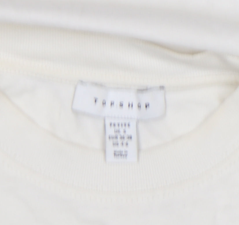 Additional view of Topshop Ivory Nevada Long Sleeve Cotton unisex t-shirt, size S