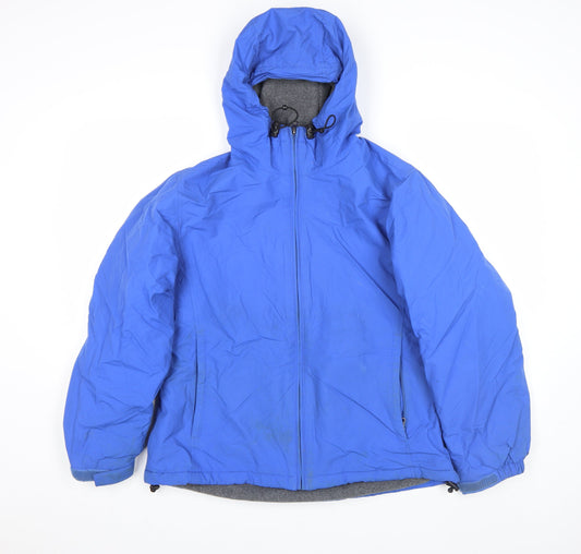 Womens UK Size S Lands' End Blue Parka Coat