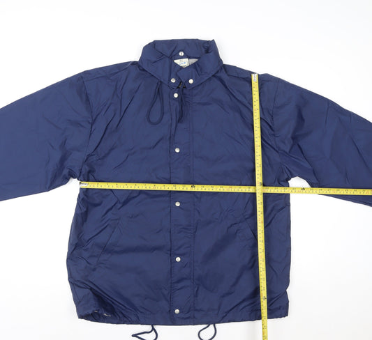 Womens UK Size L Fruit of the Loom Blue Windbreaker Coat