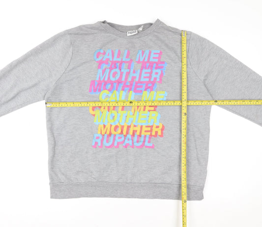 Womens UK Size L Primark Grey Pullover Sweatshirt