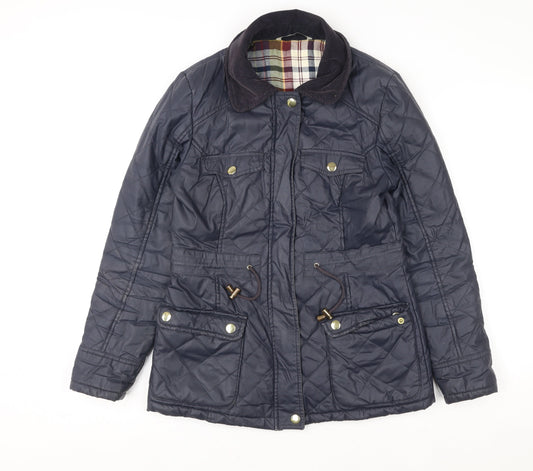 Womens UK Size 8 TU Blue Quilted Coat