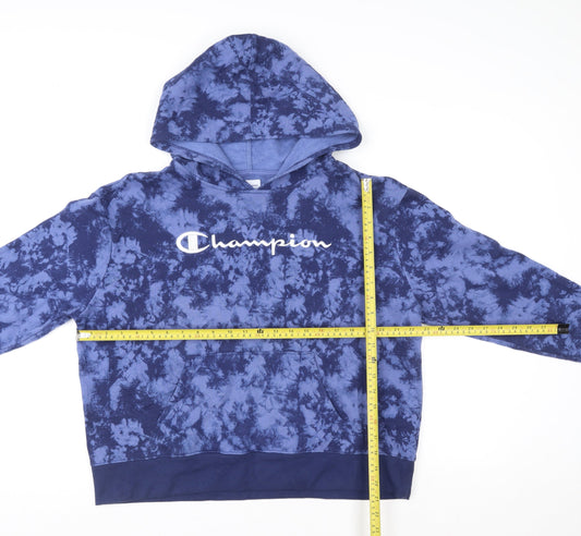 Womens UK Size L Champion Blue Pullover Hoodie
