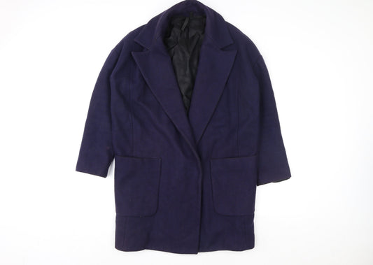 Womens UK Size 8 Topshop Blue Overcoat