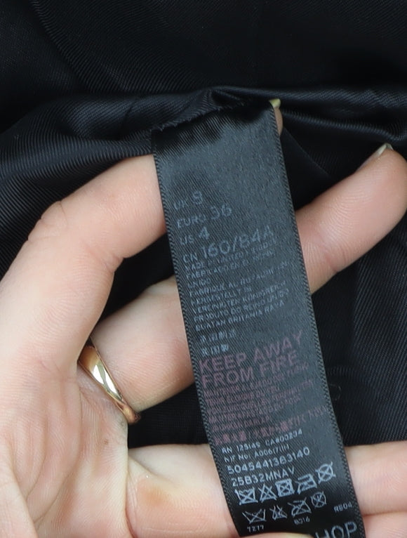 Womens UK Size 8 Topshop Blue Overcoat