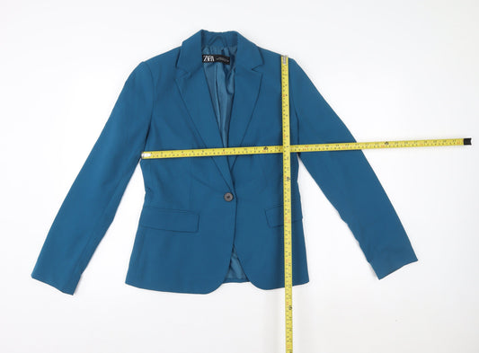 Womens UK Size 8 Zara Regular Blue Blazer
