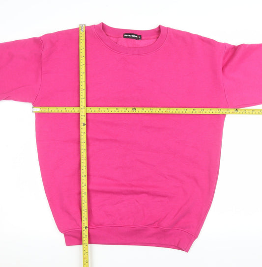 Womens UK Size S PRETTYLITTLETHING Pink Pullover Sweatshirt
