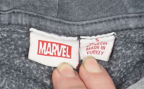 Mens UK Size S Marvel Grey Pullover Hoodie