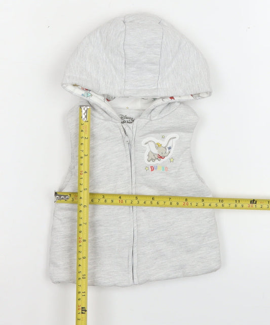 Disney Baby at Primark Grey Hooded Dumbo Waistcoat 3-6 Months Unisex