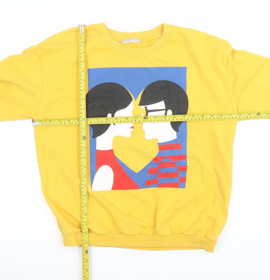Womens UK Size M Zara Yellow Pullover Sweatshirt