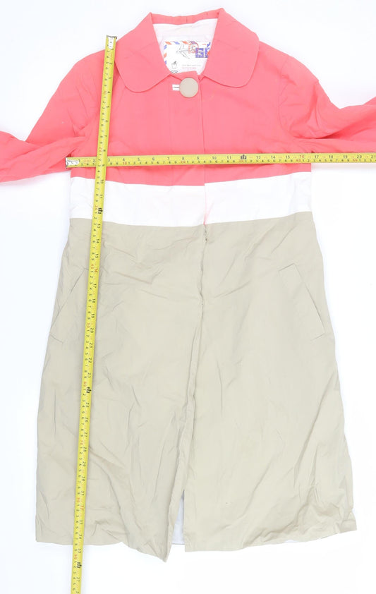 Womens UK Size 8 Fran & Jane Multicoloured Trench Coat