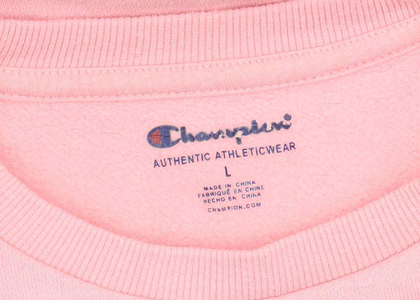 Womens UK Size L Champion Pink Pullover Sweatshirt