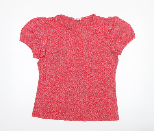 Womens UK Size 18 Capsule Red Basic T-Shirt