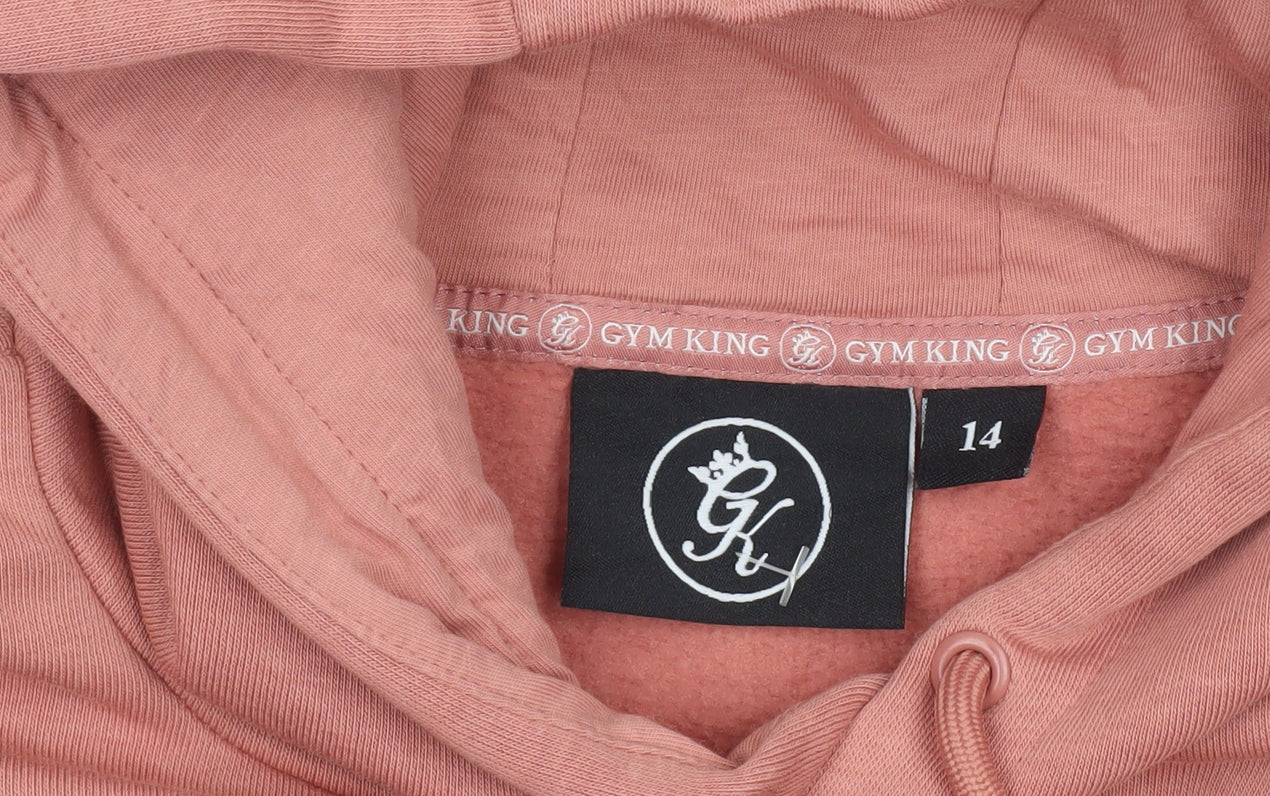 Womens UK Size 14 Gym King Pink Pullover Hoodie