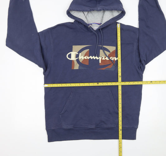 Mens UK Size L Champion Blue Pullover Hoodie
