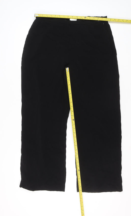 Womens UK Size 16 Windsmoor Regular Fit Dress Pants Black Trousers