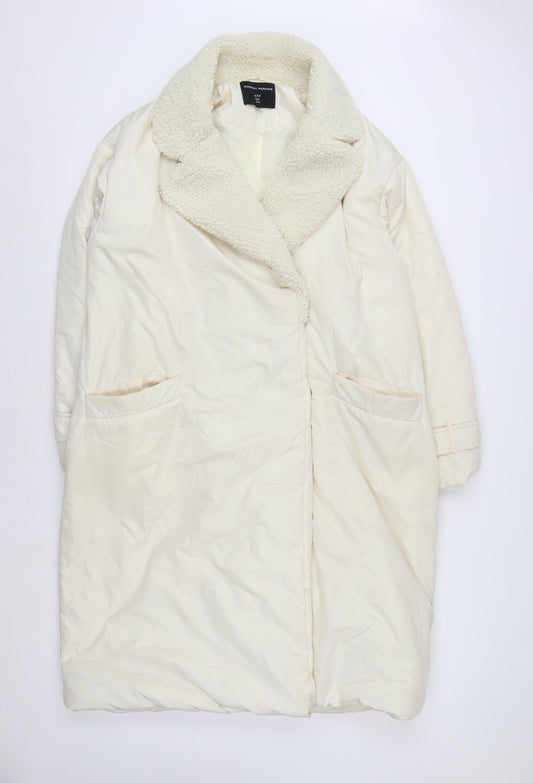 Womens UK Size M Dorothy Perkins Ivory Overcoat