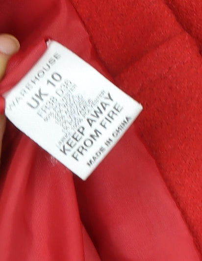 Womens UK Size 10 Warehouse Red Pea Coat