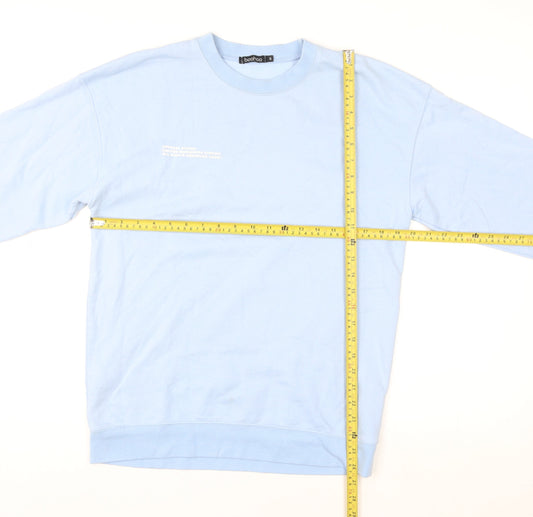Womens UK Size S Boohoo Blue Pullover Sweatshirt